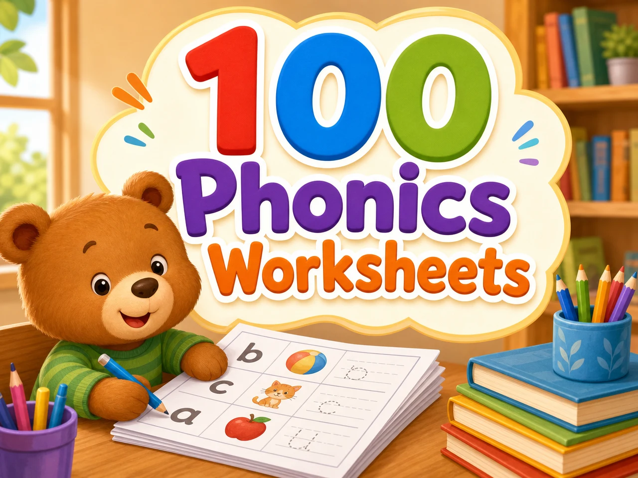 100 Phonics Worksheets